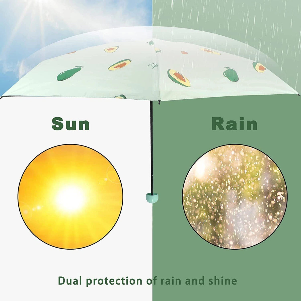 Small Windproof Anti-UV Sun Rain Mini Fruit Umbrella Folding Pocket Umbrella