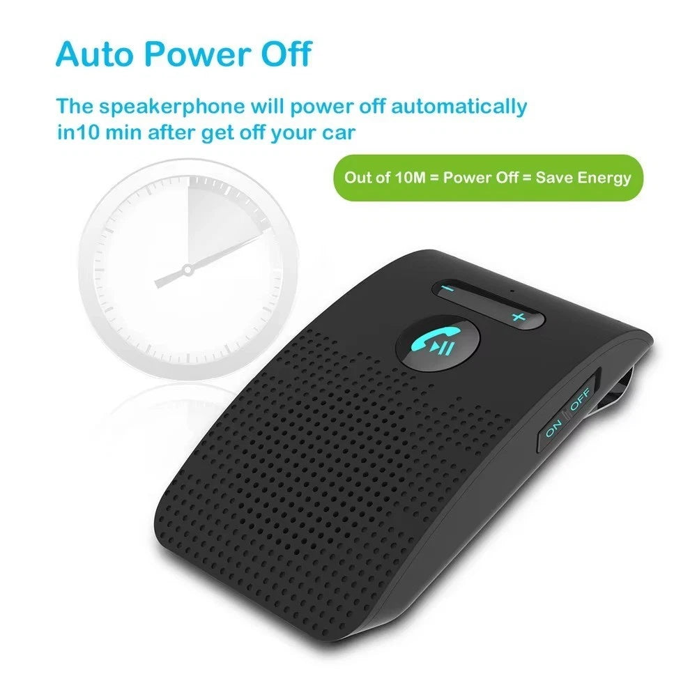 Handsfree Car Kit Speaker Phone Sun Visor Clip Wireless Car Bluetooth Black