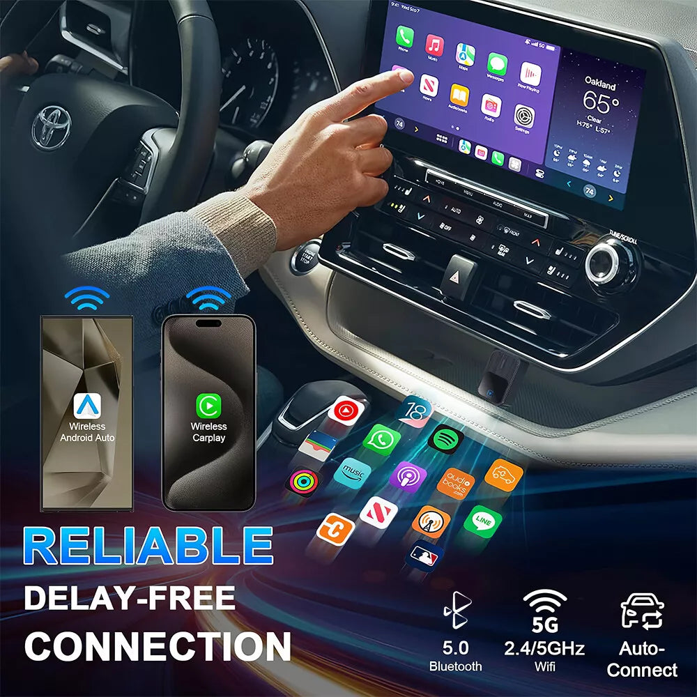USB Car Dongle Adapter Android Auto Carplay Wired to Wireless Adapter
