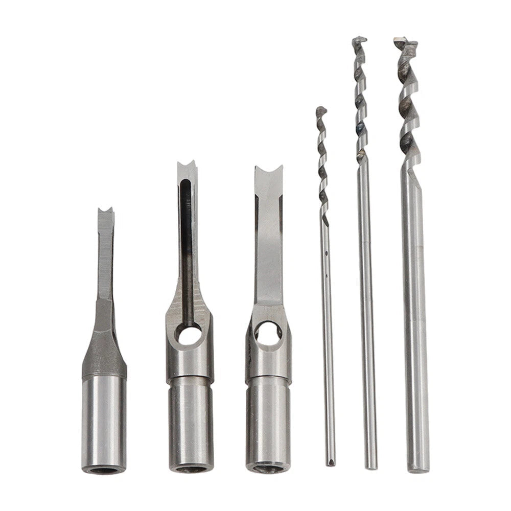 3x Saw Mortise Chisel Drill Bit Tools Square Hole Mortising Drilling Woodworking