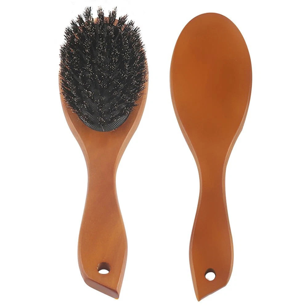 Anti-static Oval Hairdressing Hair Comb Natural Boar Bristle Brush Style Comb