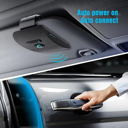 Handsfree Car Kit Speaker Phone Sun Visor Clip Wireless Car Bluetooth Black