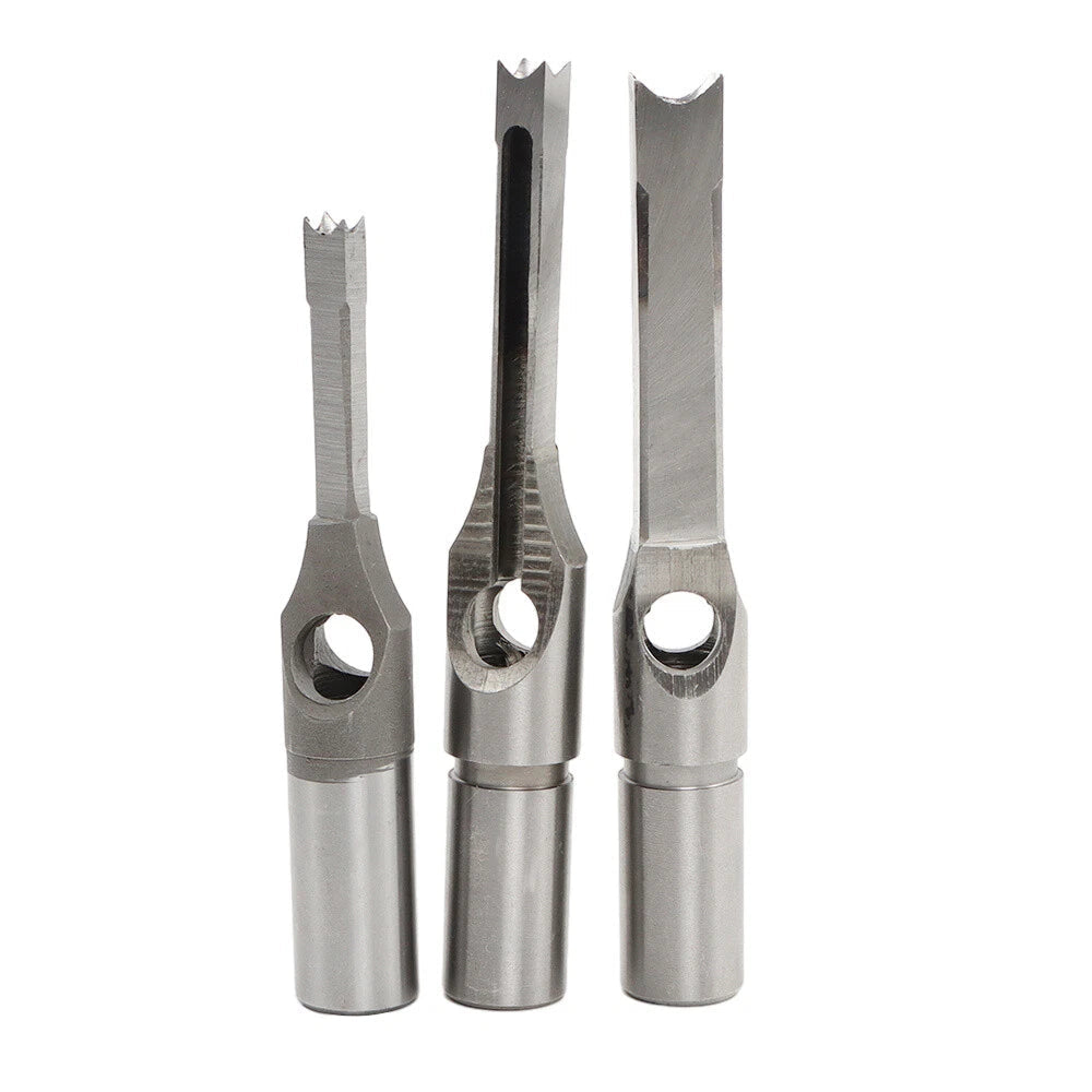 3x Saw Mortise Chisel Drill Bit Tools Square Hole Mortising Drilling Woodworking