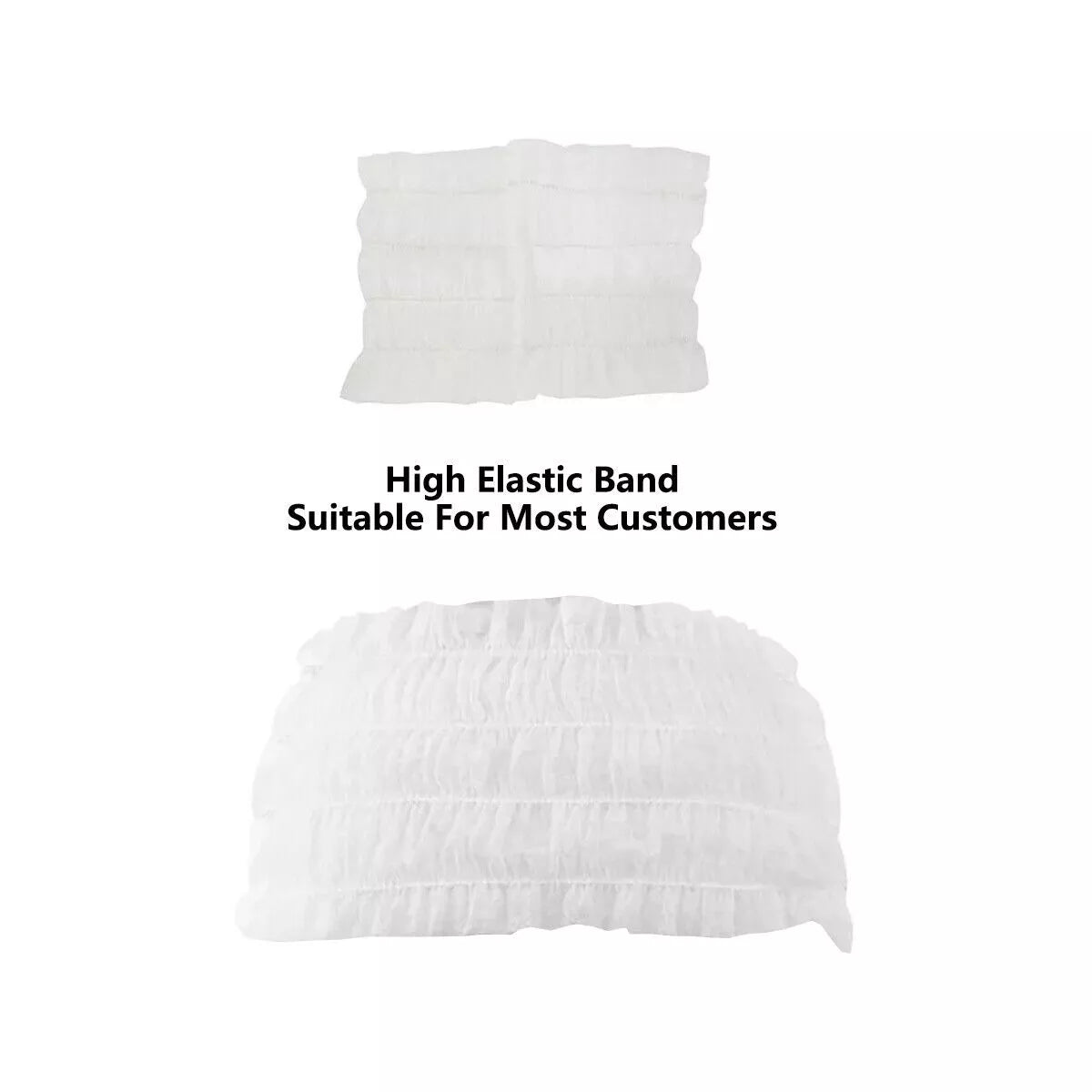 100pcs Salon Care Hair Styling Nets Nonwoven Disposable Hair Bands White