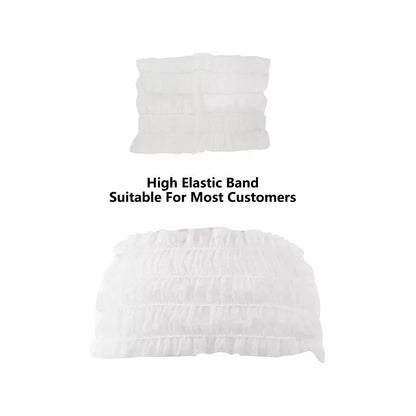 100pcs Salon Care Hair Styling Nets Nonwoven Disposable Hair Bands White