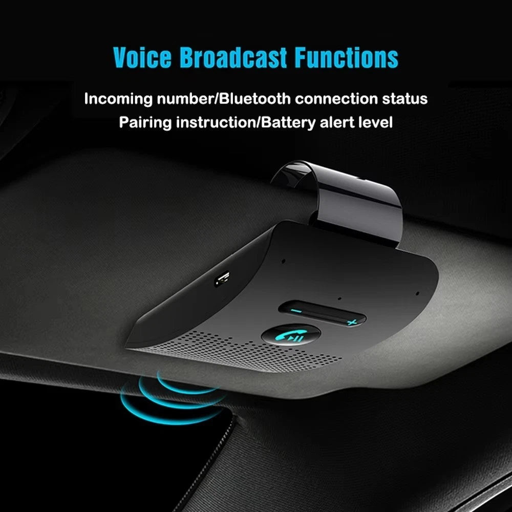 Handsfree Car Kit Speaker Phone Sun Visor Clip Wireless Car Bluetooth Black