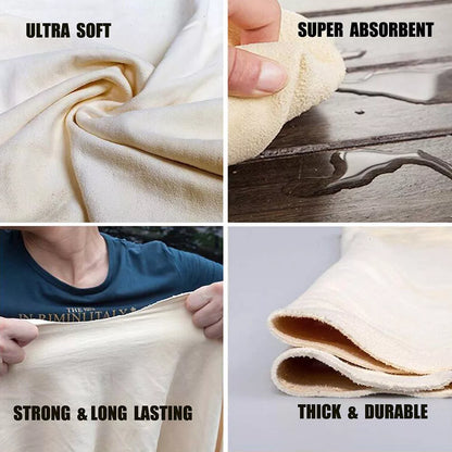 2x Car Cleaning Cloth Washing Absorbent Towel Large Natural Chamois Real Leather
