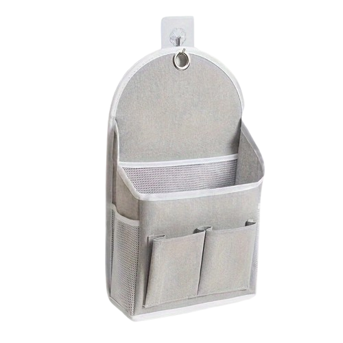 Pouch Book Holder Phone Pocket Home Organiser Wall Hanging Storage Bag Hook Grey