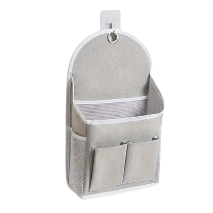 Pouch Book Holder Phone Pocket Home Organiser Wall Hanging Storage Bag Hook Grey