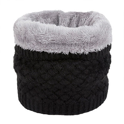 Winter Knitted Scarf Thermal Warm Thicken Chunky Neck Warmer Tube Black
