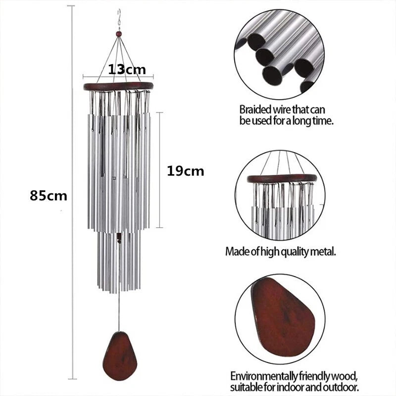 Home Decor Wind Chimes Garden Large Deep Tone Windchime 27 Tubes Chapel Bell