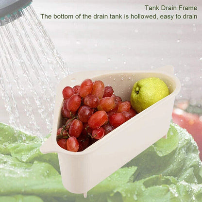 Kitchen Rack Shelf Holder Triangle Sink Drain Basket Strainer Organizer Beige