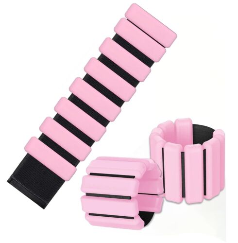 Fitness Wrist Bracelet Equipment Adjustable Ankle Weights Training 1 Pair Pink