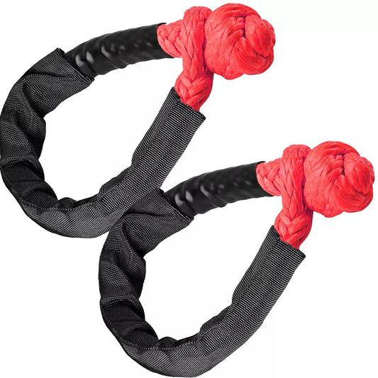 2pcs Heavy Duty Dyneema Winch Rope Soft Shackle Recovery Gear 55cm