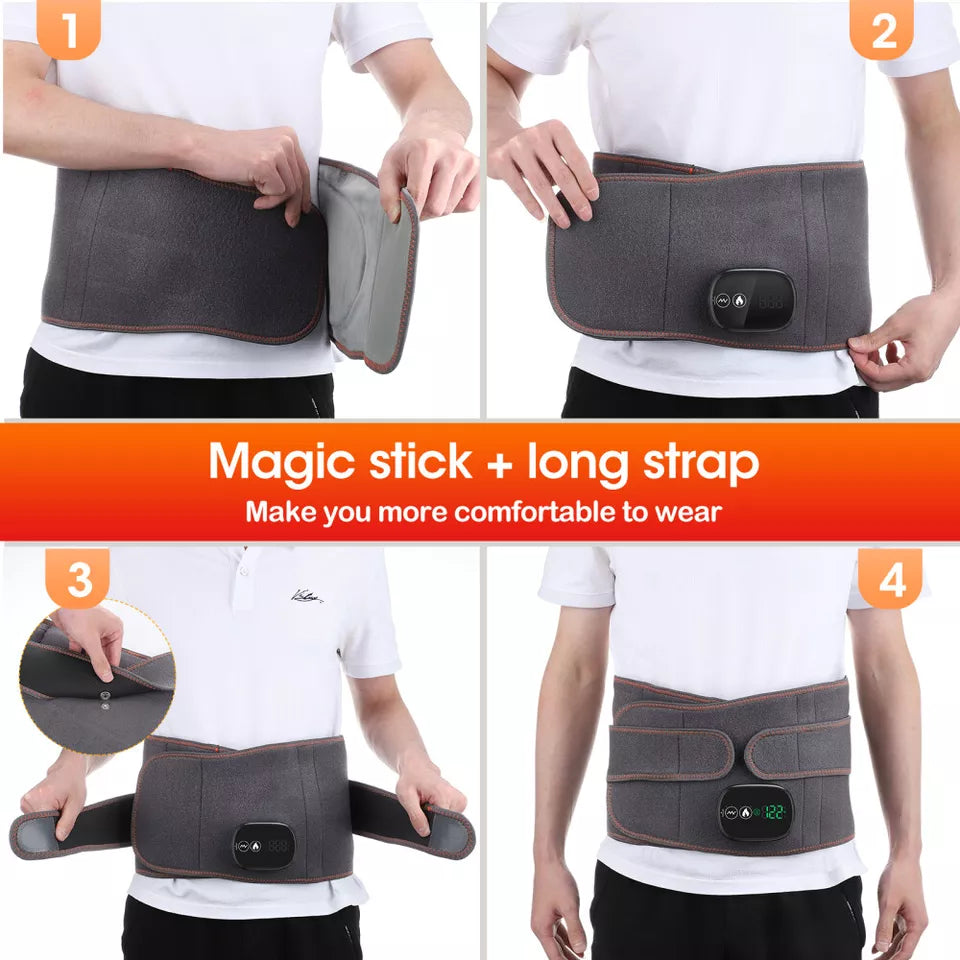 Rechargeable Waist Belt with Adjustable Heating and Vibration Modes