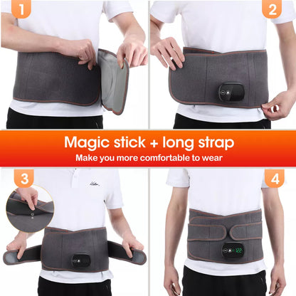 Rechargeable Waist Belt with Adjustable Heating and Vibration Modes