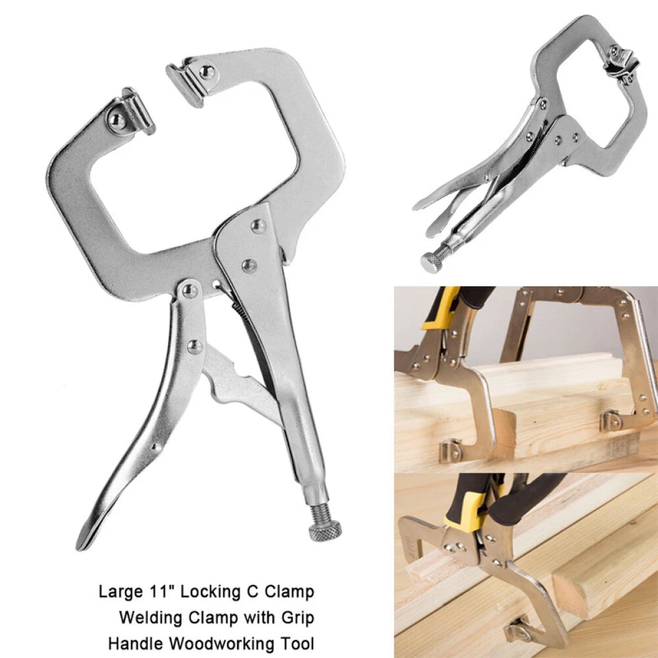 4PCS Mig Welding Locking Plier Vice Grip Heavy Duty Steel 11" C-Clamps