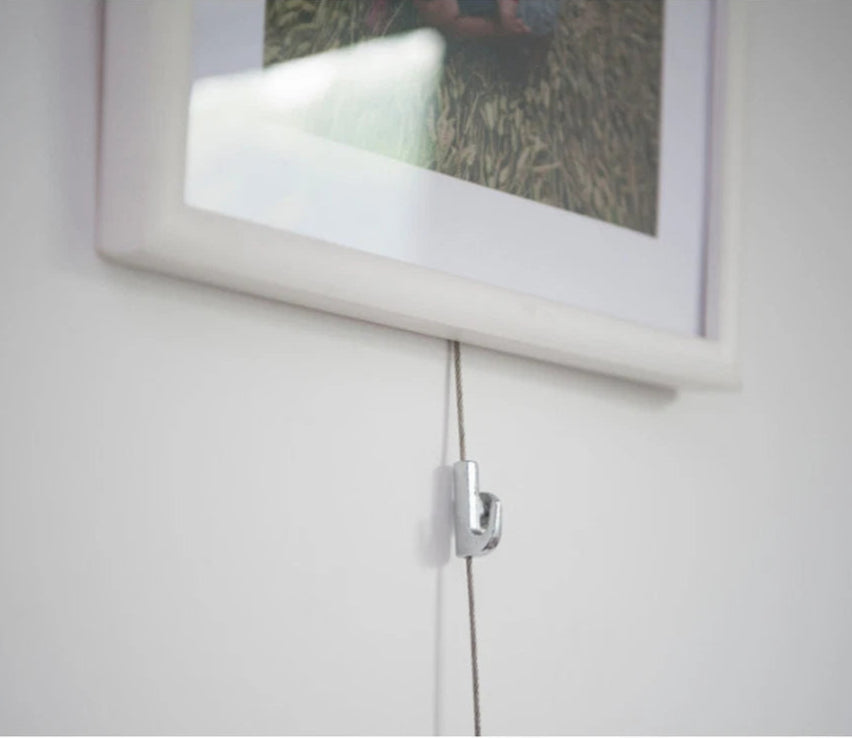 10PCS Adjustable Picture Hooks Perlon Steel Wire Art Hanging System Hangers