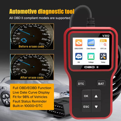 Check Engine Code Reader Car Diagnostic OBD2 Scan Tool Auto Fault Car Scanner