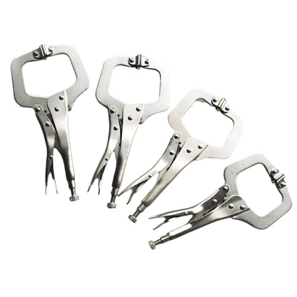 4PCS Mig Welding Locking Plier Vice Grip Heavy Duty Steel 11" C-Clamps