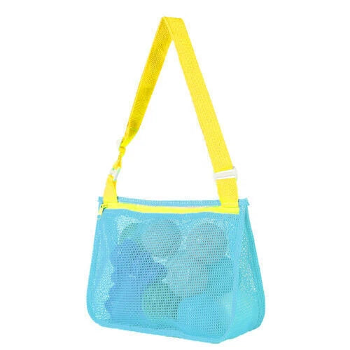 Toy Shell Storage Net Swimming Zipper Pouch Kids Beach Mesh Collect Bag Blue