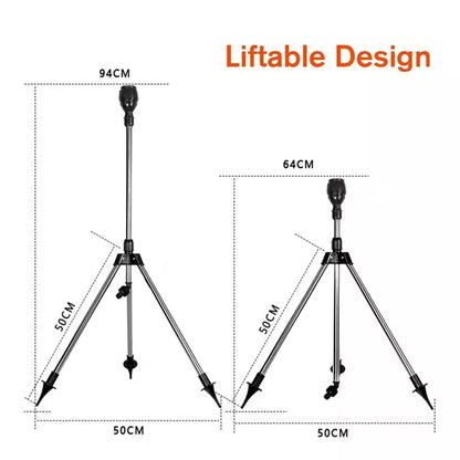 360° Watering Nozzle Automatic Rotating Sprinkler Tripod Garden Irrigation