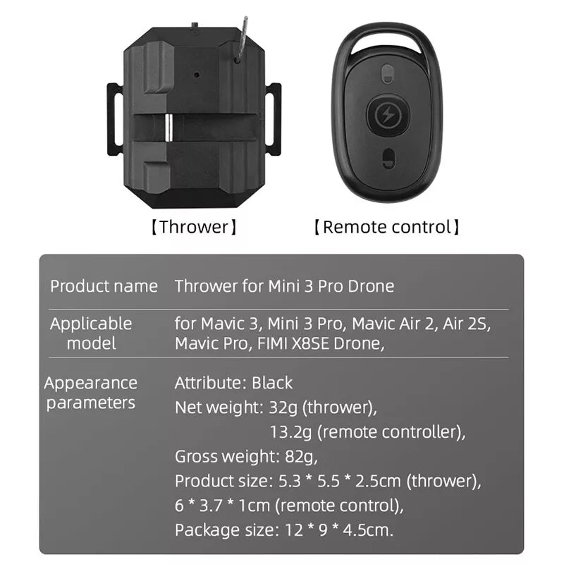 Airdrop Dropper Remote Control Drone Accessories Thrower DJI Mini 2 SE 3 Pro