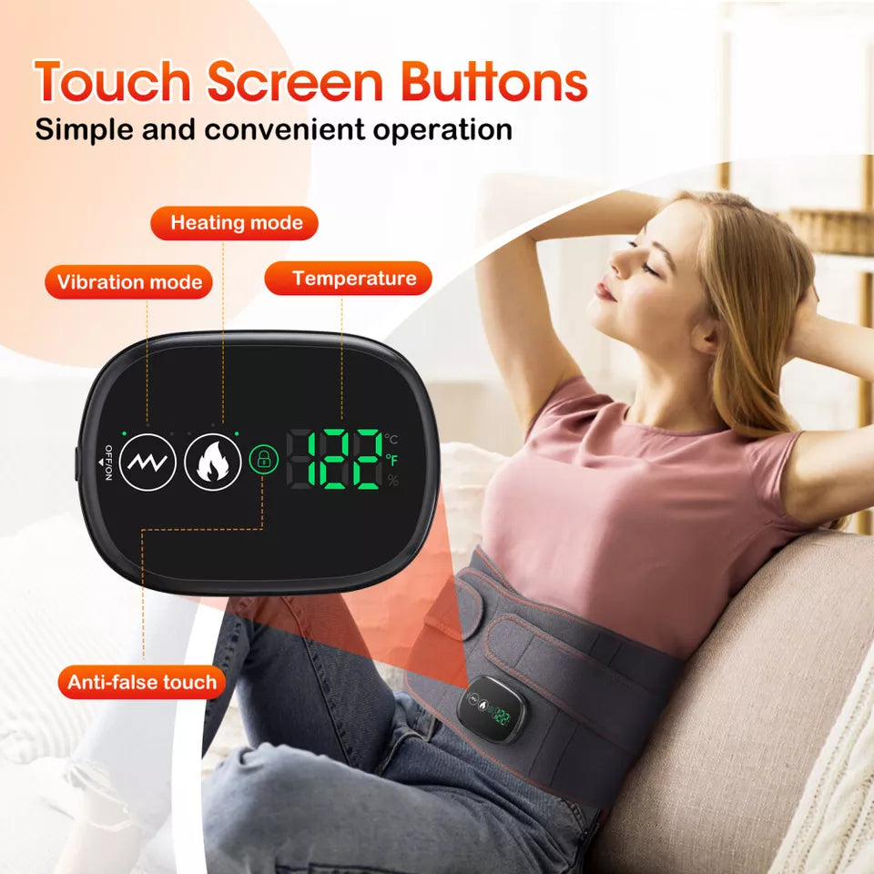 Rechargeable Waist Belt with Adjustable Heating and Vibration Modes