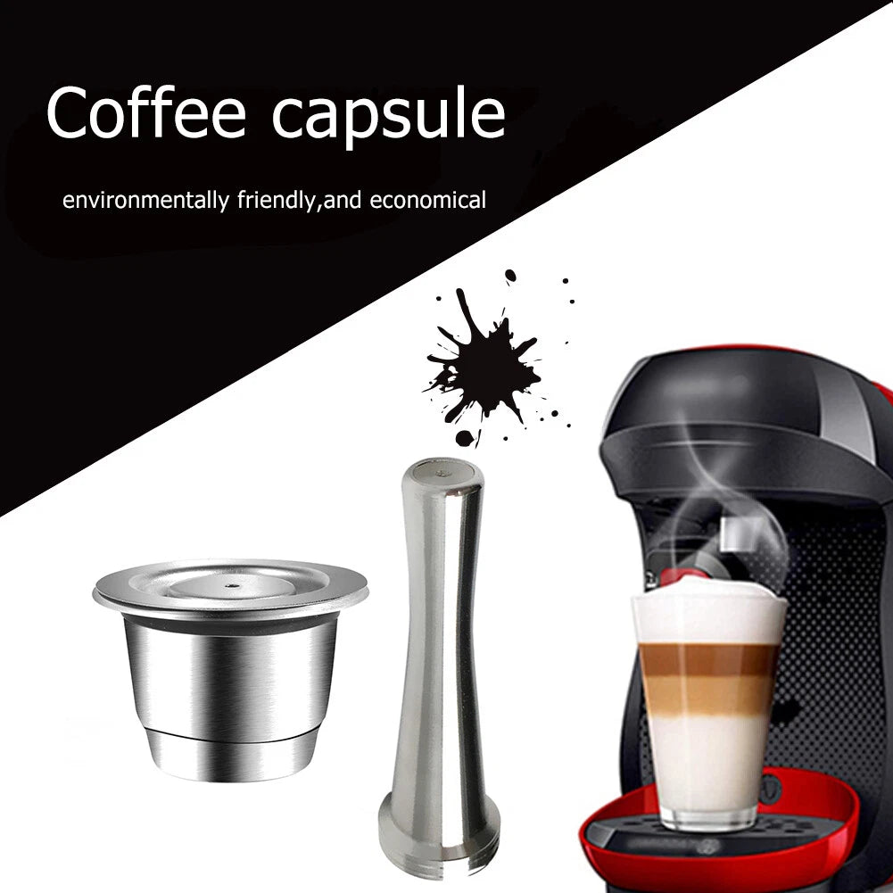 Coffee Tamper Tool Nespresso Stainless Steel Refillable Capsule Pod
