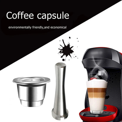 Coffee Tamper Tool Nespresso Stainless Steel Refillable Capsule Pod