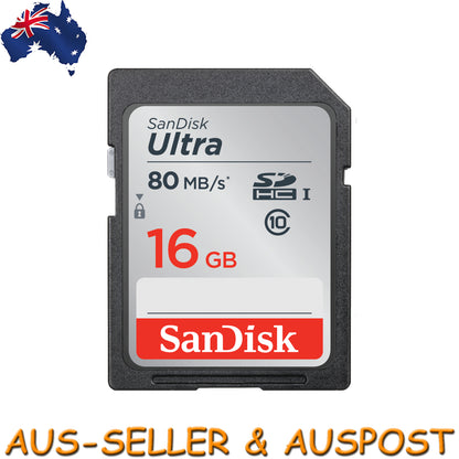 SanDisk Ultra 16GB SDHC UHS-I 80MB/S Class 10 SD Camera Memory TF Card Full HD