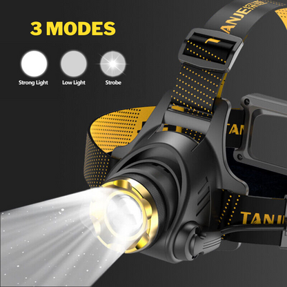 Waterproof LED Head Torch Headlight Camping Headlamp USB Rechargeable 12000000lm