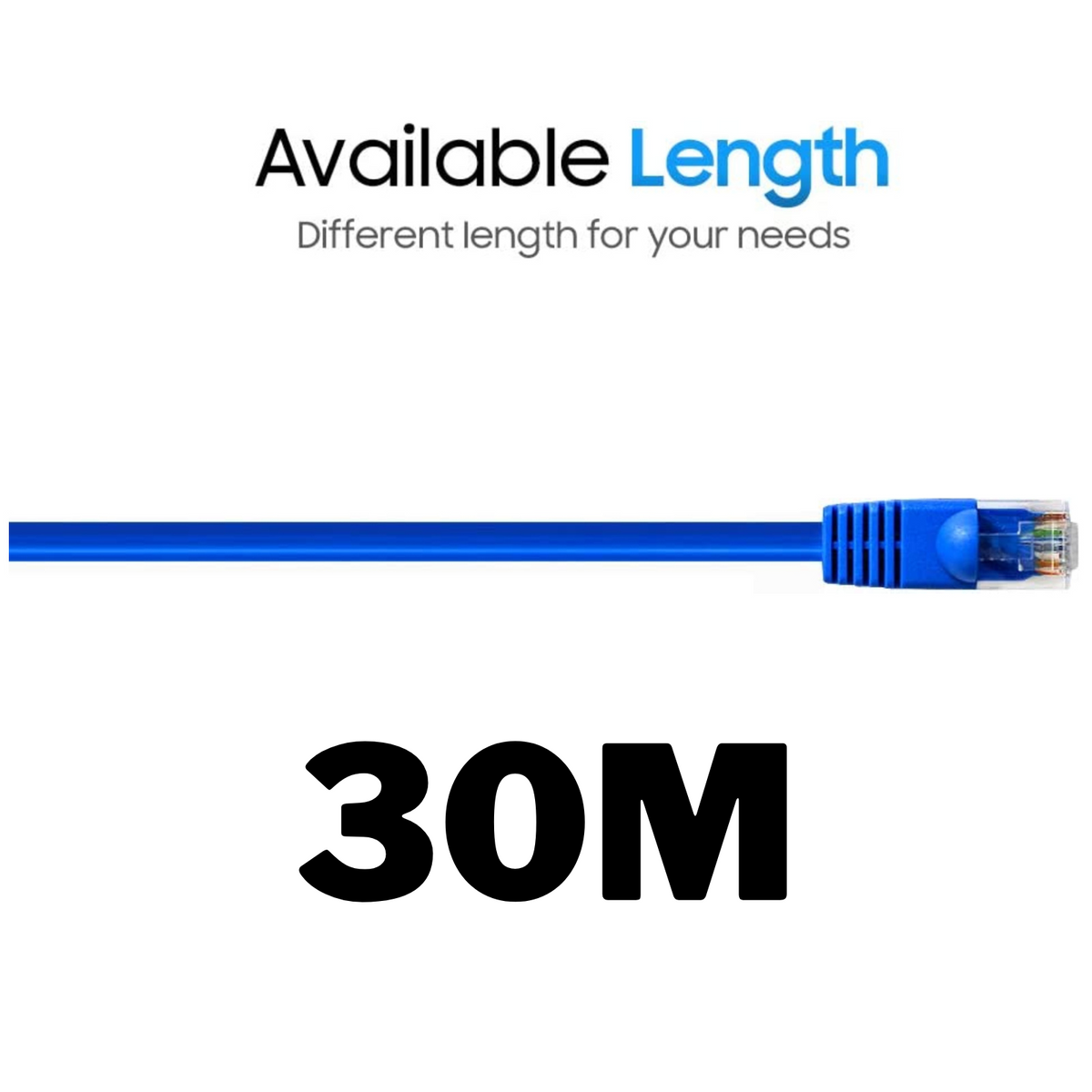 Portable Ethernet Network LAN Patch Cable CAT6 Network Link RJ45 1000Mbps - 30M
