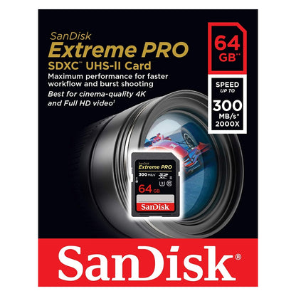 SanDisk Extreme Pro 64GB SDHC U3 300MB/S SD Camera Memory TF Card DSLR 4K Video