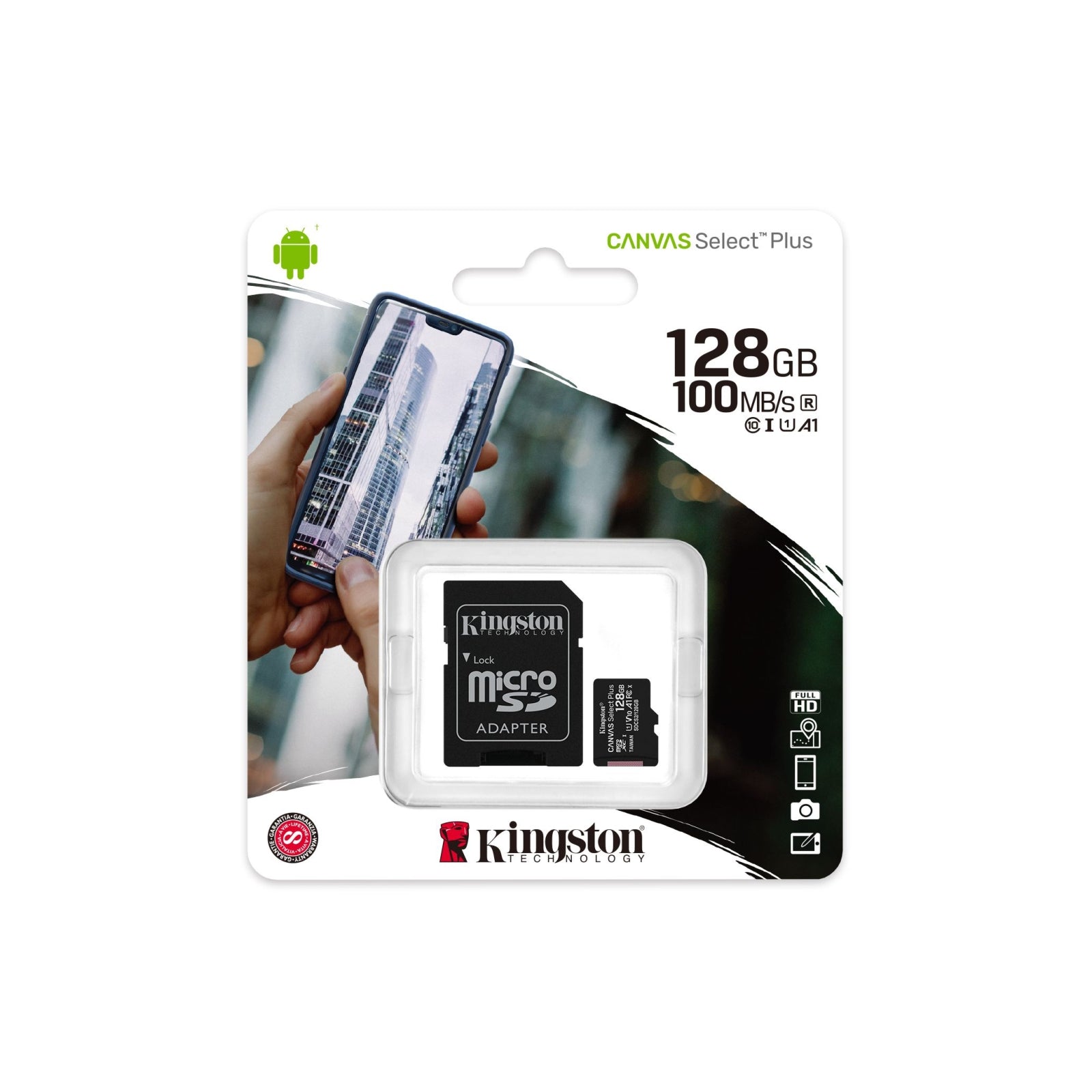 Kingston Canvas Select Plus 128GB Micro SD Card SDXC 100MB/S Phone Memory Card
