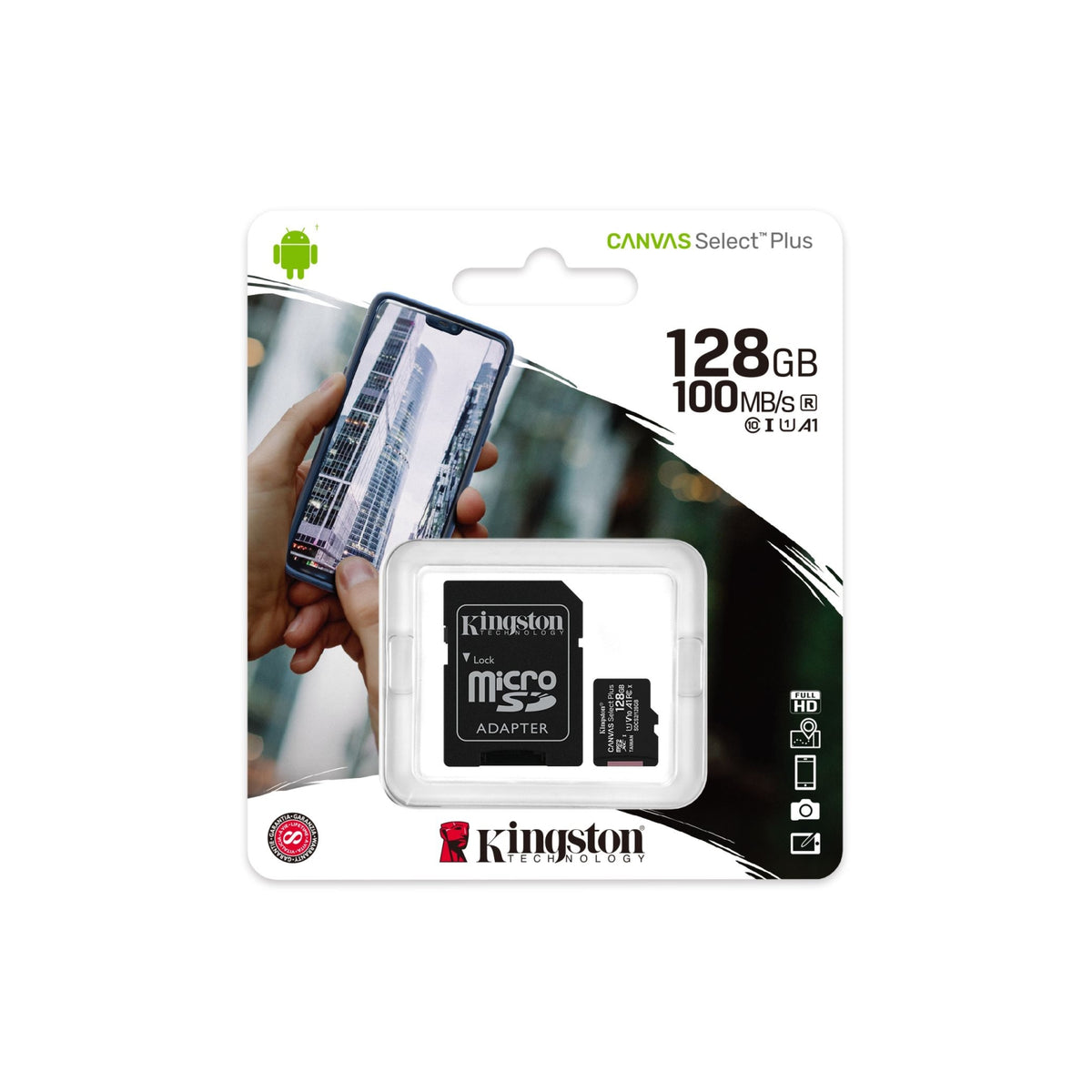 Kingston Canvas Select Plus 128GB Micro SD Card SDXC 100MB/S Phone Memory Card