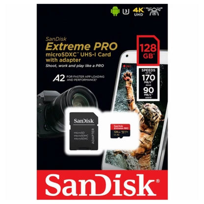 SanDisk Extreme Pro 128GB Micro SD Card 170MB/S Camera GoPro Mobile 4K UHD