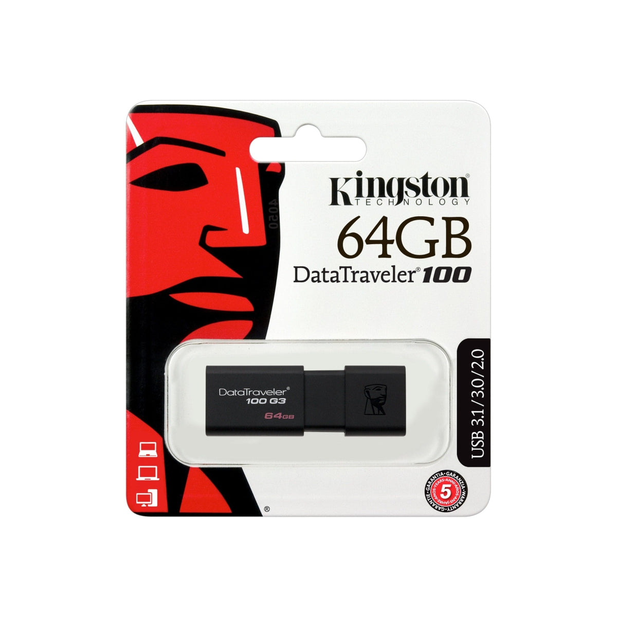 Kingston Data Traveler 100 64GB USB 3.0/2.0 Flash Drive Memory Stick Pen PC MAC