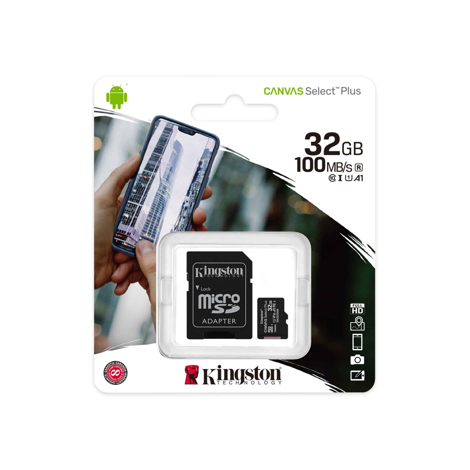 Kingston Canvas Select Plus 32GB Micro SD Card SDHC 100MB/S Phone Memory Card