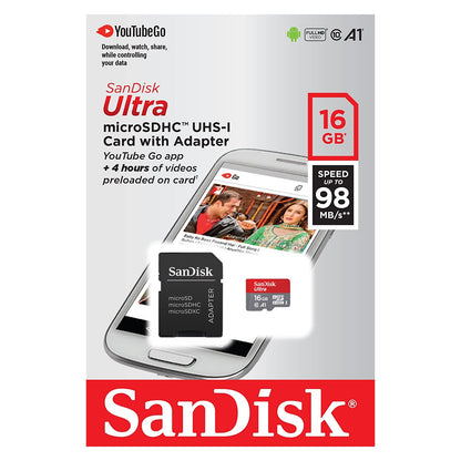 SanDisk Ultra 16GB Micro SD SDHC Card 98MB/S Mobile Tablet Memory Card Full HD