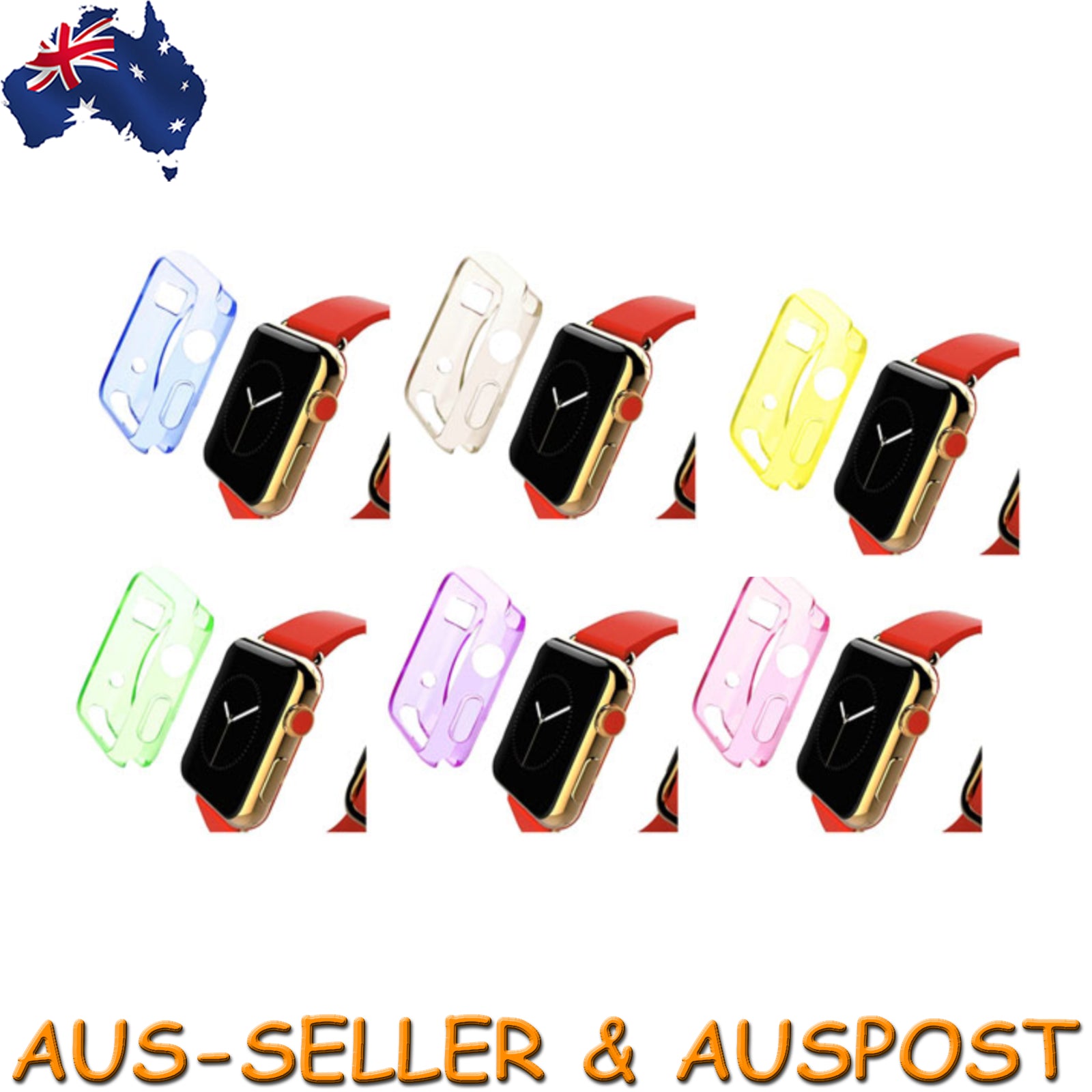 2x Apple Watch iWatch Cover Case 38mm 42mm Series Flexible Transparent TPU Strong