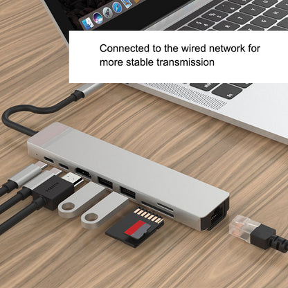 8in1 USB-C Type C HDMI Usb 3.0 Output 4K HD HUB Adapter For MacBook IPad Pro