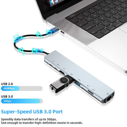 8in1 USB-C Type C HDMI Usb 3.0 Output 4K HD HUB Adapter For MacBook IPad Pro