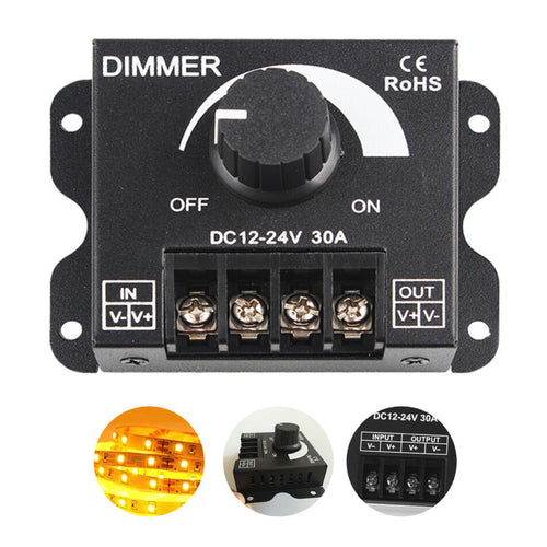 30A LED Switch Dimmer Controller DC 12V-24V Manual Operation For Strip Lights