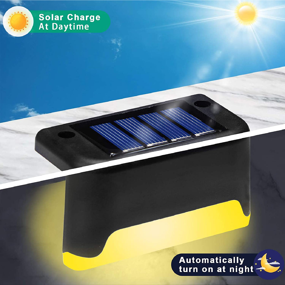 Solar LED Stairs Step Lights Garden Deck Patio Pathway Fence Lamp Outdoor