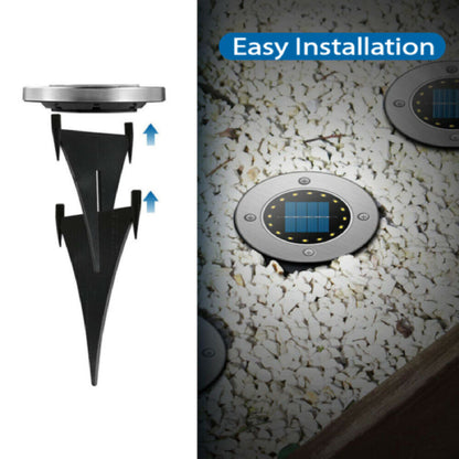 Solar Powered LED Buried Inground Recessed Light Garden Deck Pathway Outdoor