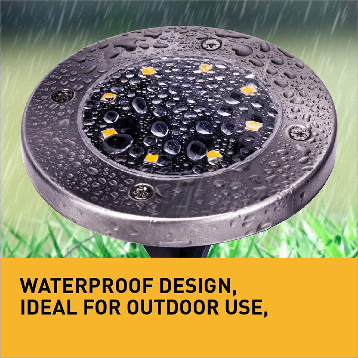 Solar Powered LED Buried Inground Recessed Light Garden Deck Pathway Outdoor