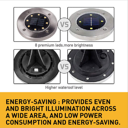 Solar Powered LED Buried Inground Recessed Light Garden Deck Pathway Outdoor