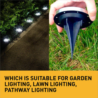 Solar Powered LED Buried Inground Recessed Light Garden Deck Pathway Outdoor