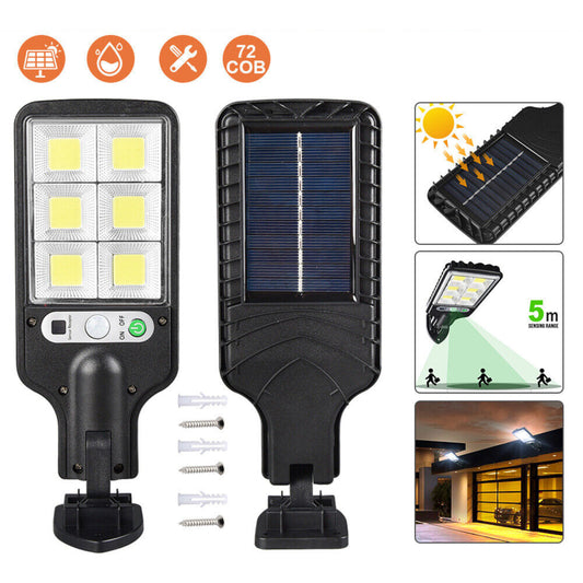 Solar Motion Sensor Flood LED Light Security Wall Yard Street Lamp Outdoor